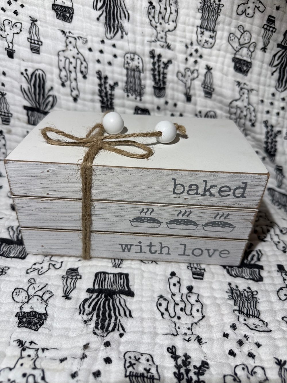 Quill to Paper Wood Stacked Farmhouse Book Home Decor baked with love